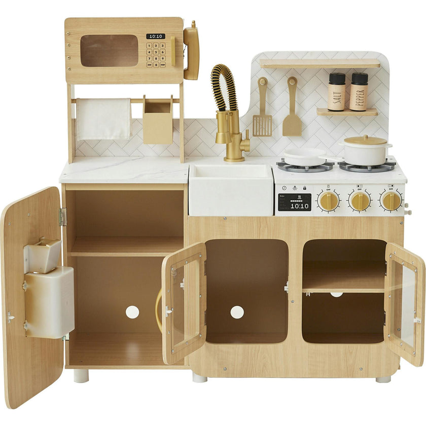 Little Chef Cyprus Medium Play Kitchen - Light Oak/White