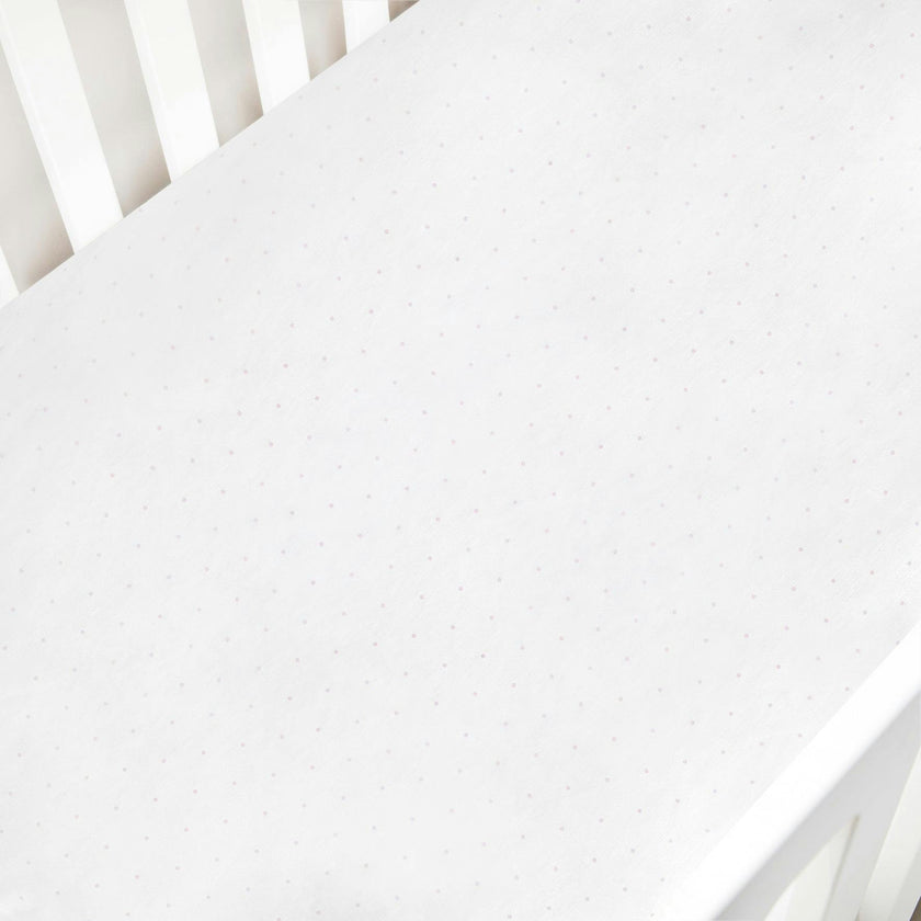 Classic Polka Dot Crib Sheet - Pink