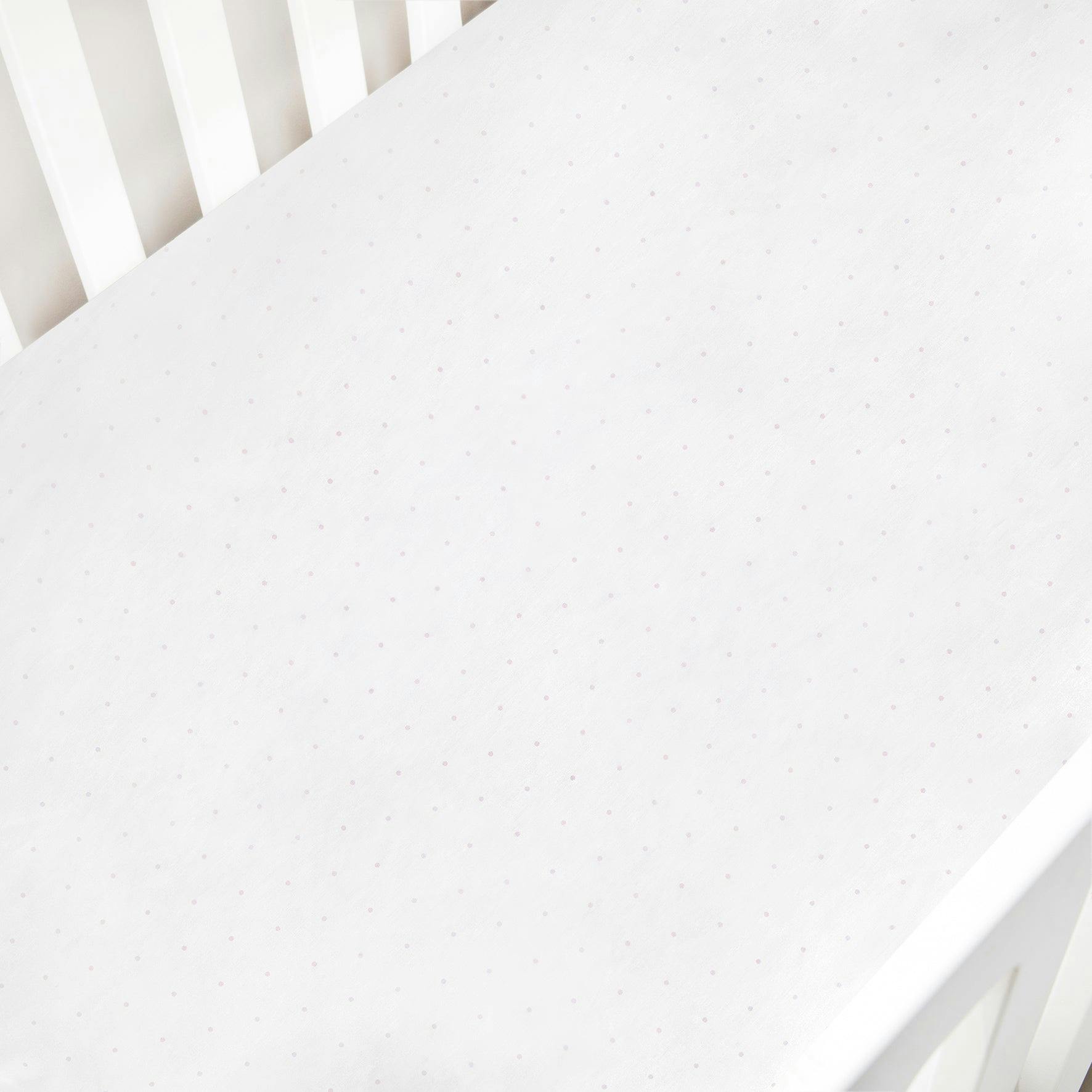 Classic Polka Dot Crib Sheet - Pink