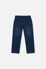 French Terry Denim Pants Navy Blue