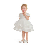 White Suttona Satin Bow Dress