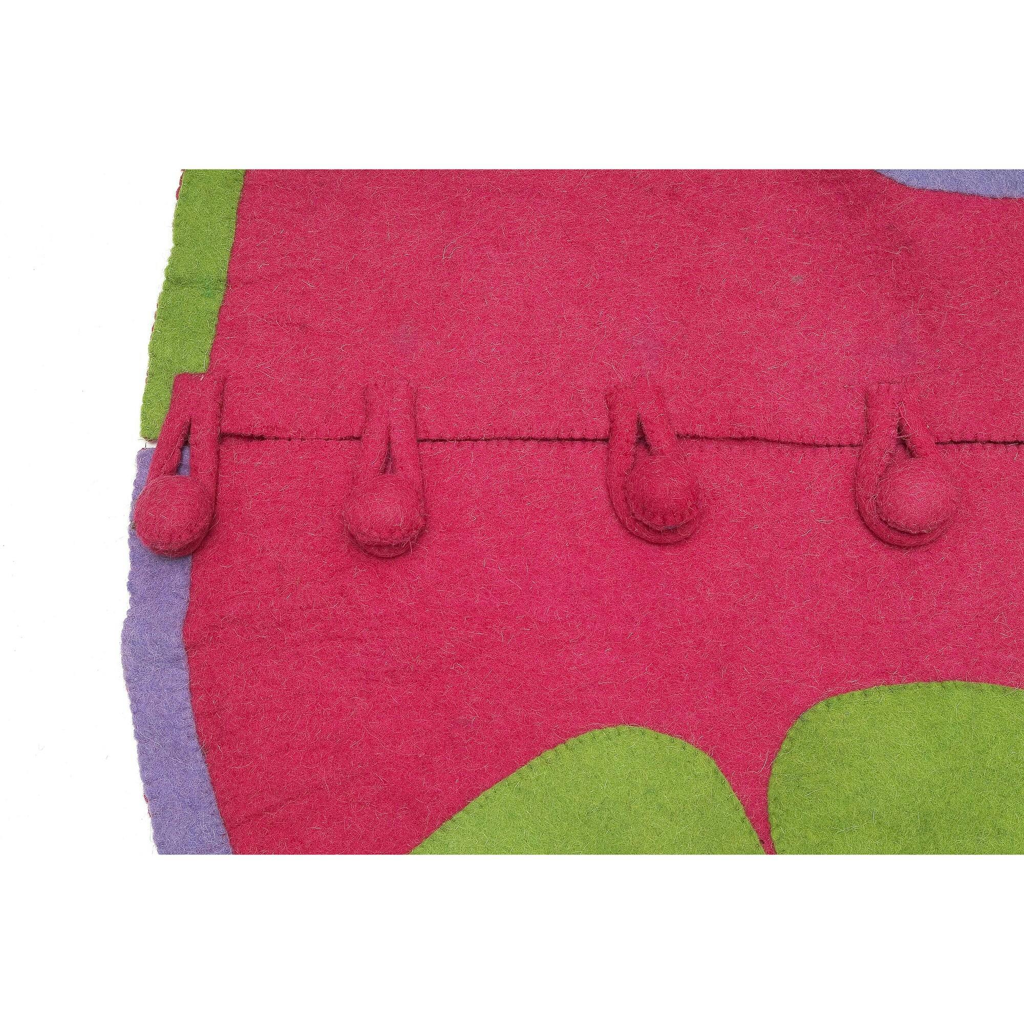 Handmade Retro Flowers Pink Christmas Tree Skirt Felt 60