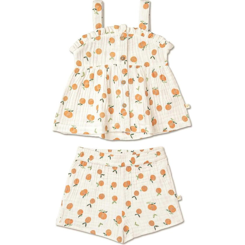 Organic Peplum Top & Shorts Set