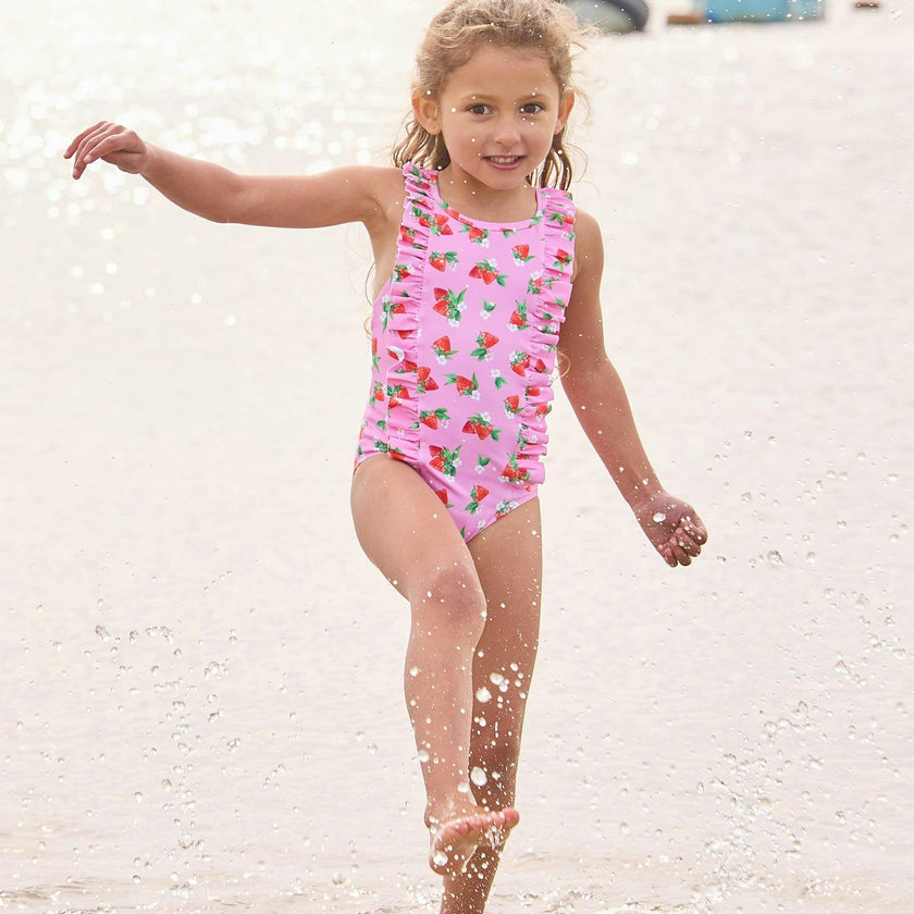 Frill Swimsuit in Strawberry