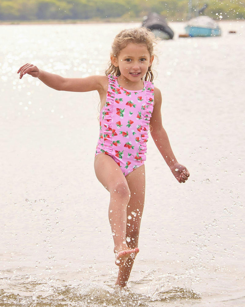 Frill Swimsuit in Strawberry