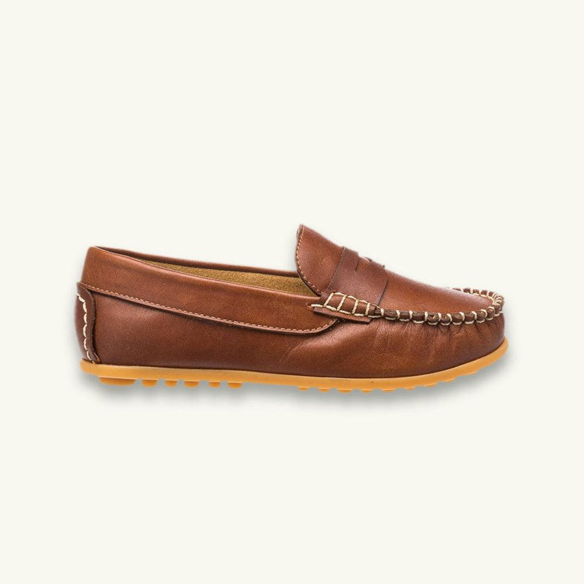 Alex Driver Moccasin | Natural Brown Leather