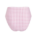 women's blush gingham high waist bikini bottom