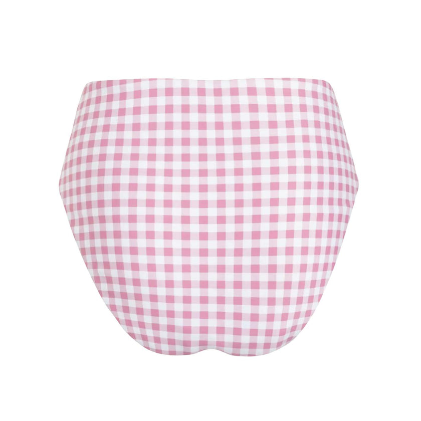 women's blush gingham high waist bikini bottom
