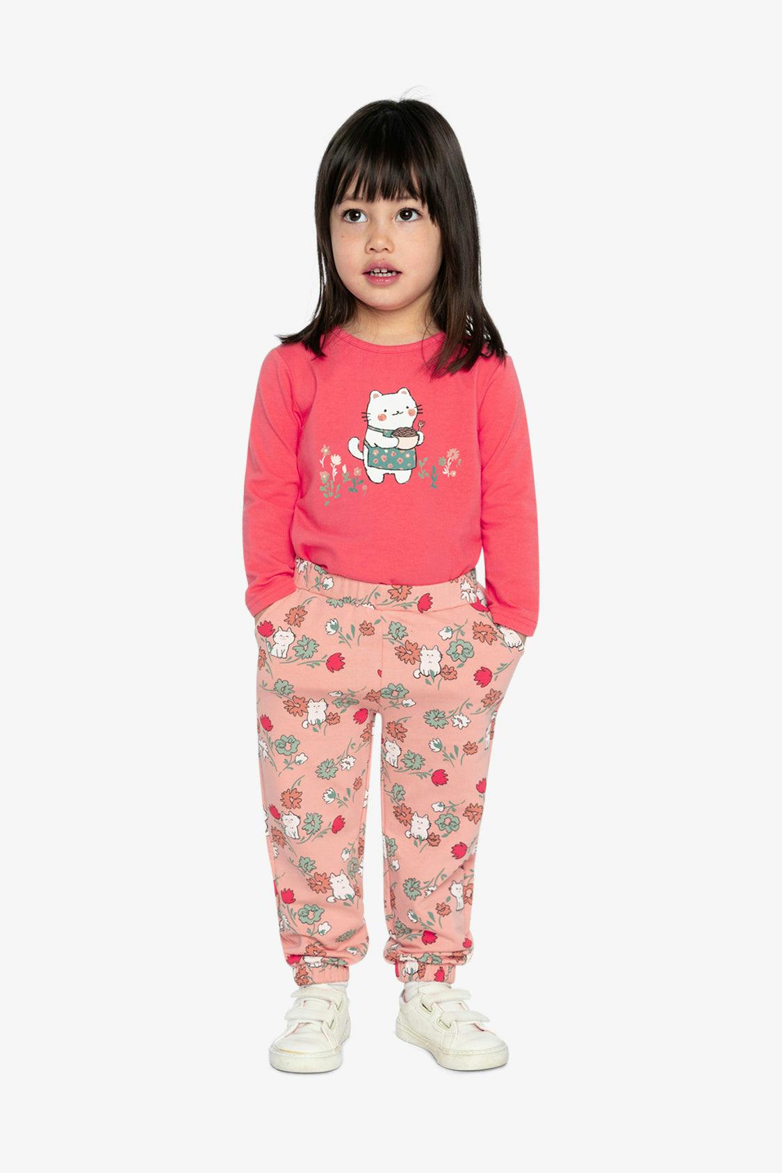 Organic Cotton Long Sleeve T-Shirt Coral Pink