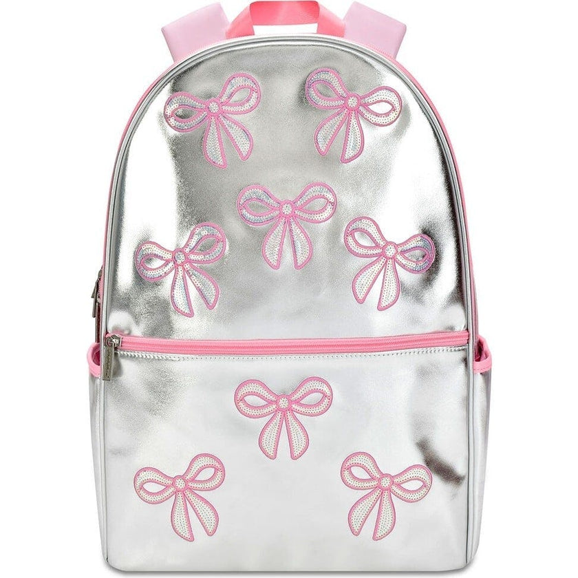 Silver Sequin Bows Backpack