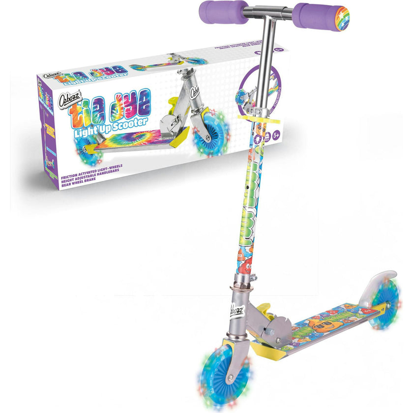 Ozbozz Tie Dye Foldalbe Scooter - Light UP Wheels