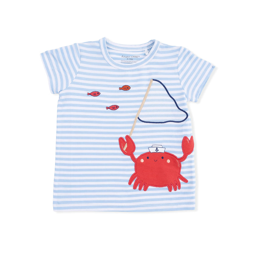 Sailor Sea Creatures Appliques - Crew Neck Tee with Cargo Short