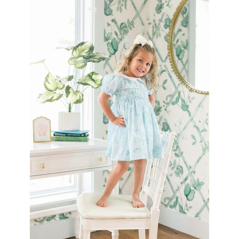 Collared Hydrangea Smocked Dress (FINAL SALE)