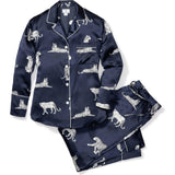 Women's Silk Pajama Set in Panthère de Nuit