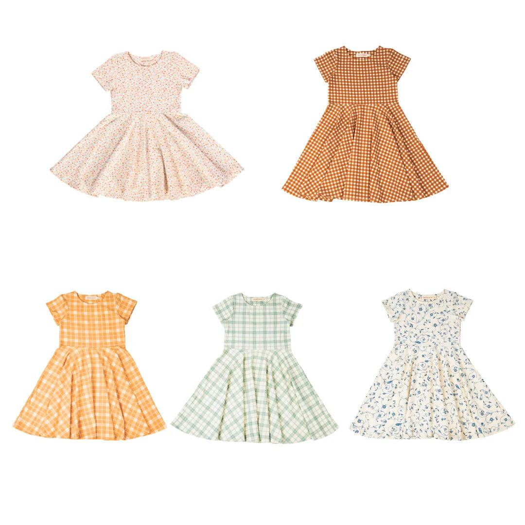 Sweetheart Twirl Dress | Organic Cotton Jersey - Sienna Gingham