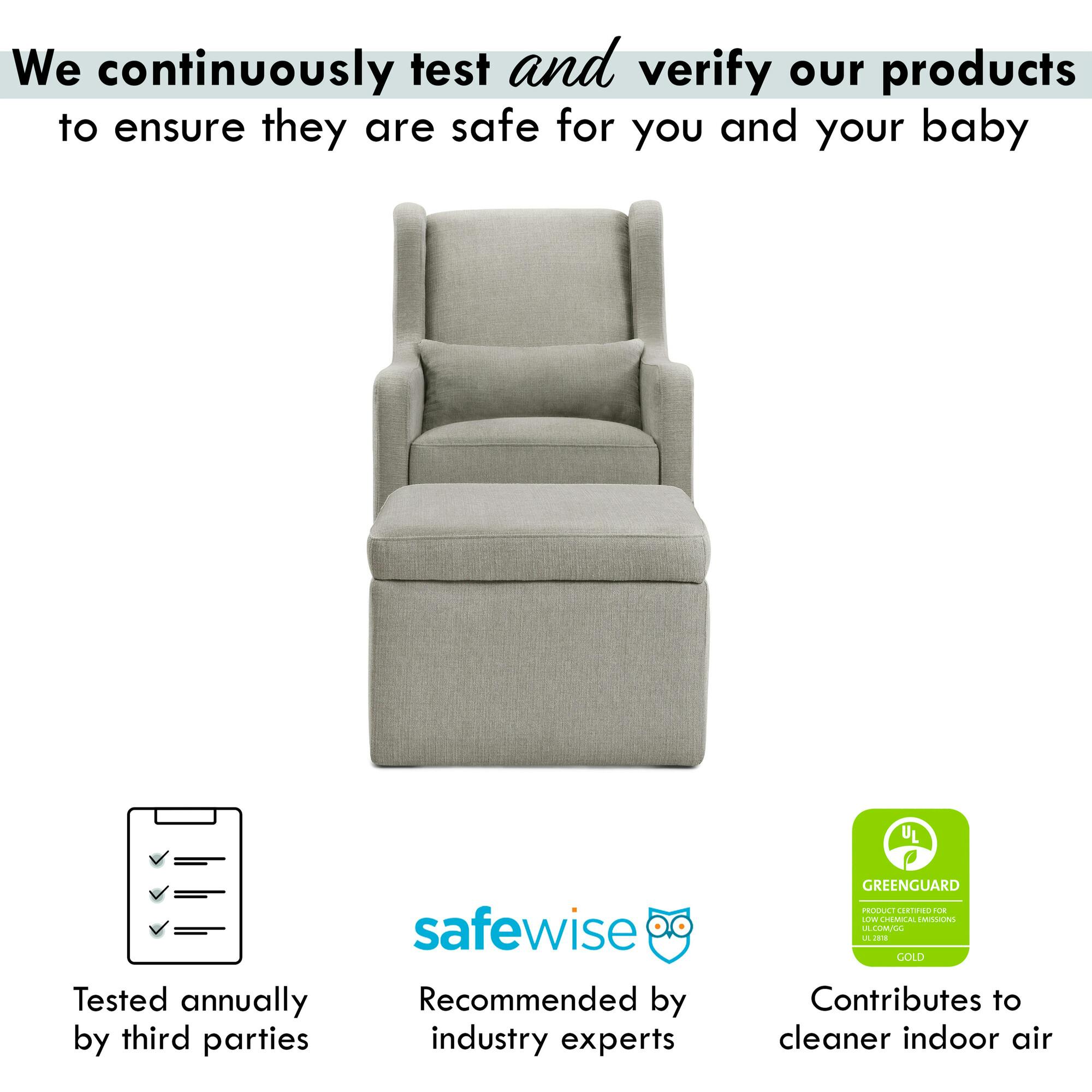 Adrian Swivel Glider with Storage Ottoman