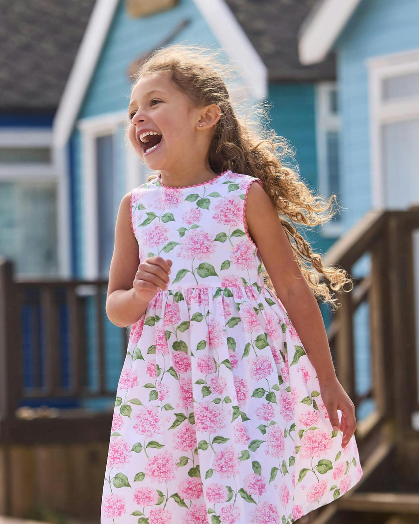 Adelina Summer Dress in Pale Pink Hydrangea