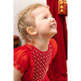 Camelia Red Cotton Smocked Dress