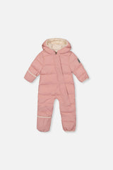 Baby Cloud One Piece Snowsuit Adapted For Car Seats Pale Dusty Pink
