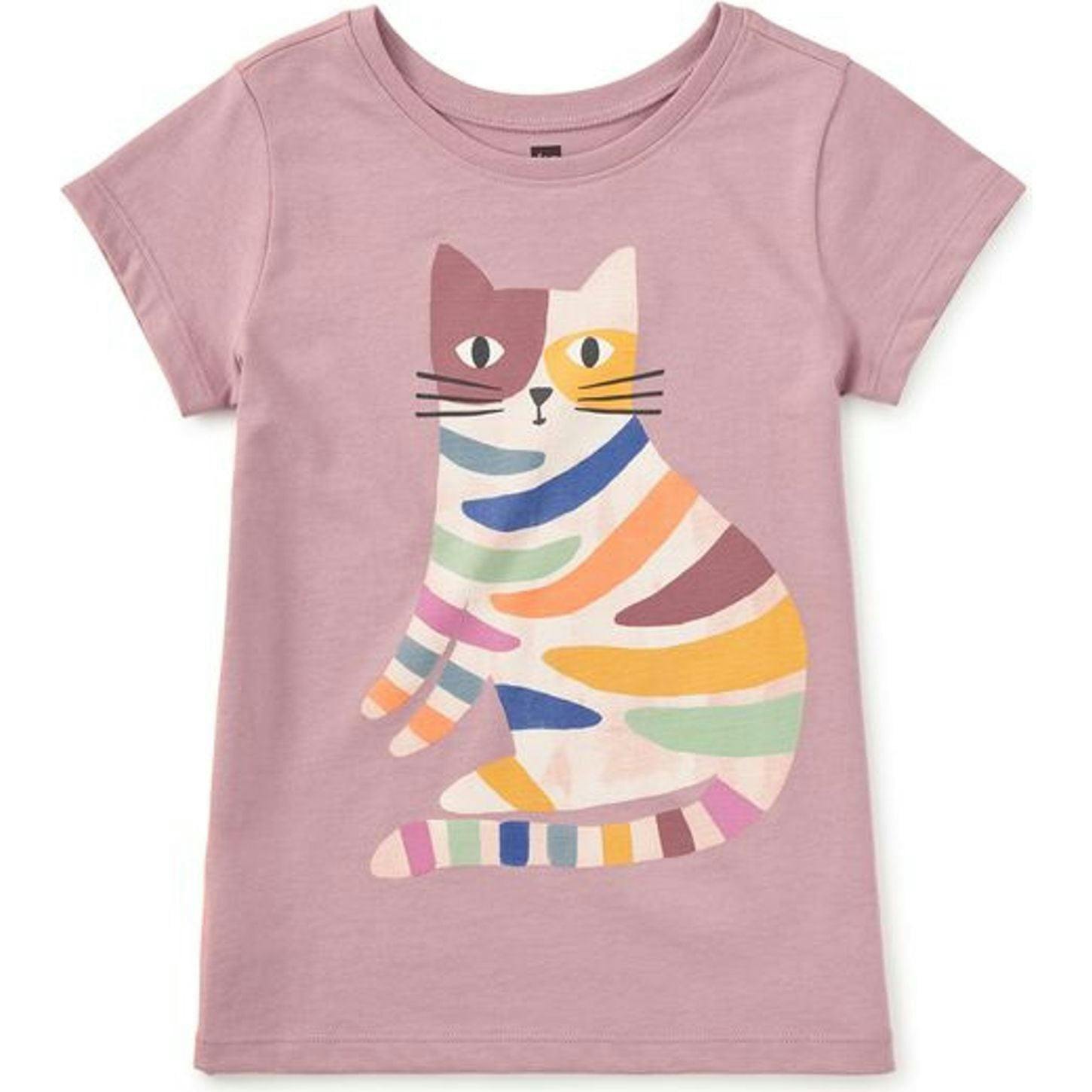 Rainbow Kitty Graphic Tee, Pink