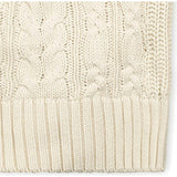 Organic Peasant Sleeve Cable Sweater, White