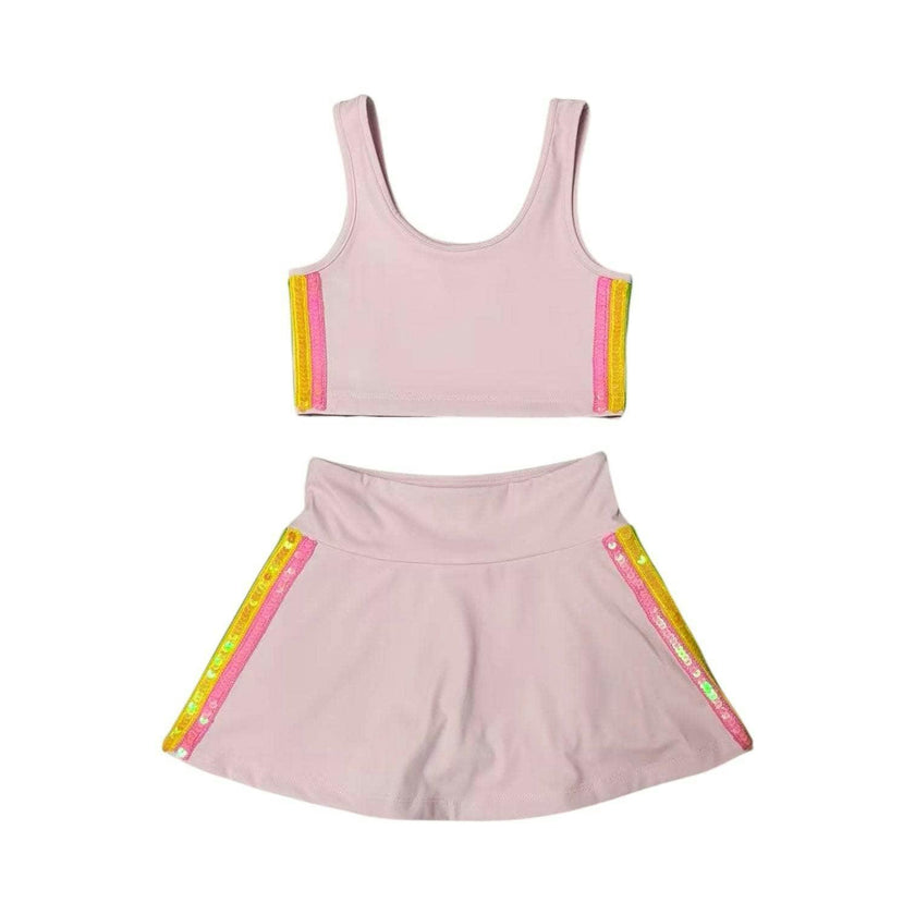 Pink Rainbow Sherbet Sequin Tennis Set
