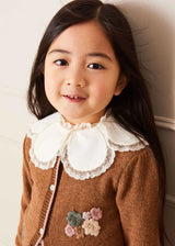 Lace Trim Petal Collar Top in Cream (3-10yrs)