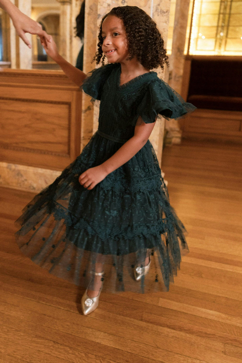 Mini Jules Dress in Emerald