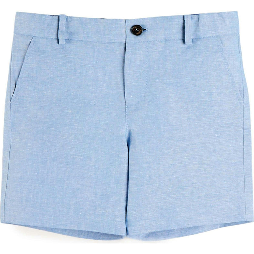 Linen Blend Tailored Shorts in Sky Blue (4-10yrs)