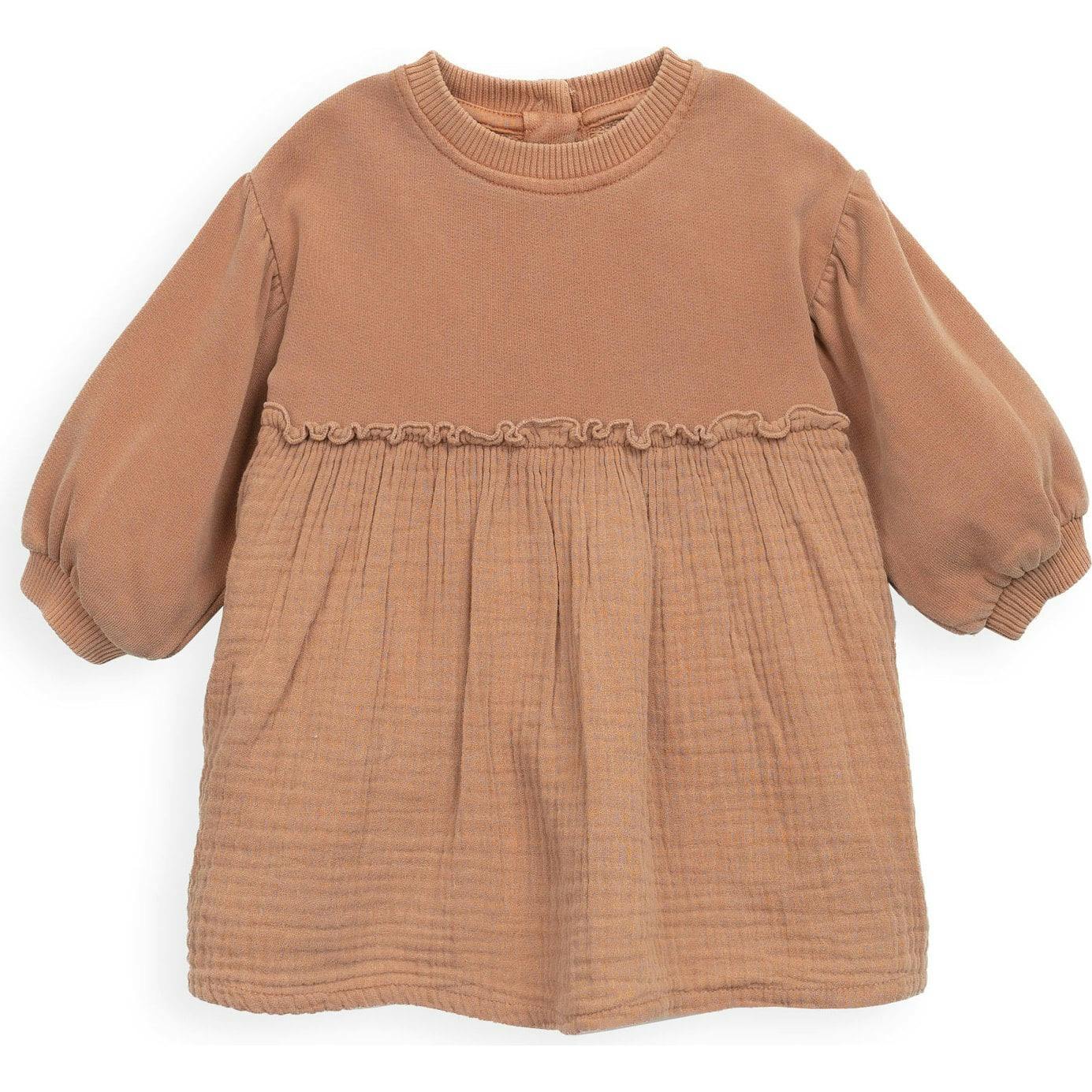 Baby Mixed Media Topstitch Dress
