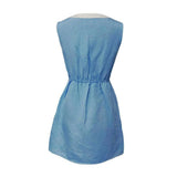 Women's Shift Dress in Blue Linen