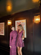 The Jadienne Dress - Plum Damask