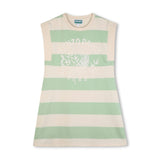 Light Green & Beige Kenzo Striped Dress