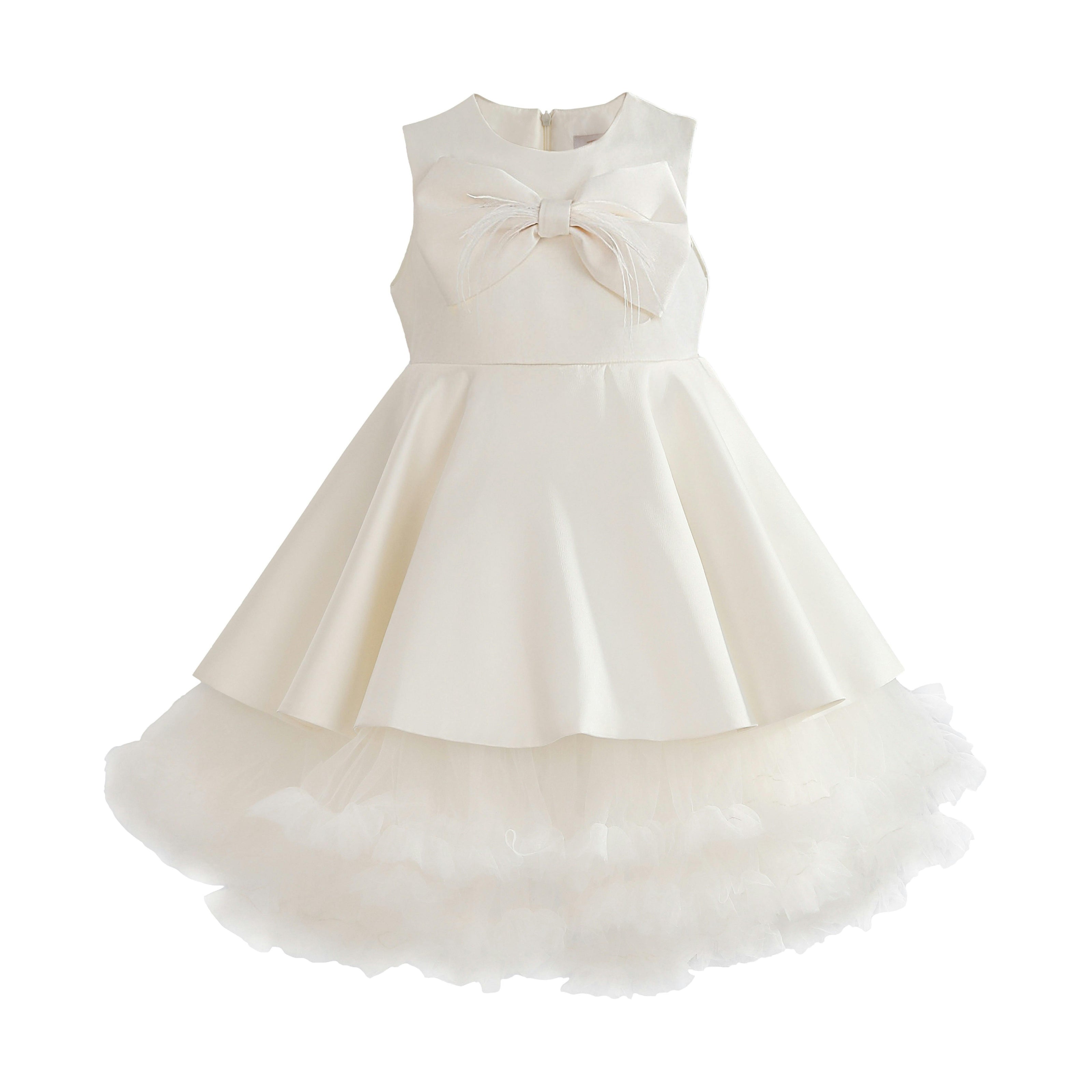 Ivory Anastasia Bow Tulle Dress
