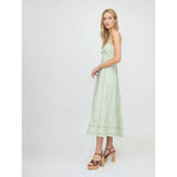 The Margot Dress - Green Jacquard Stripe