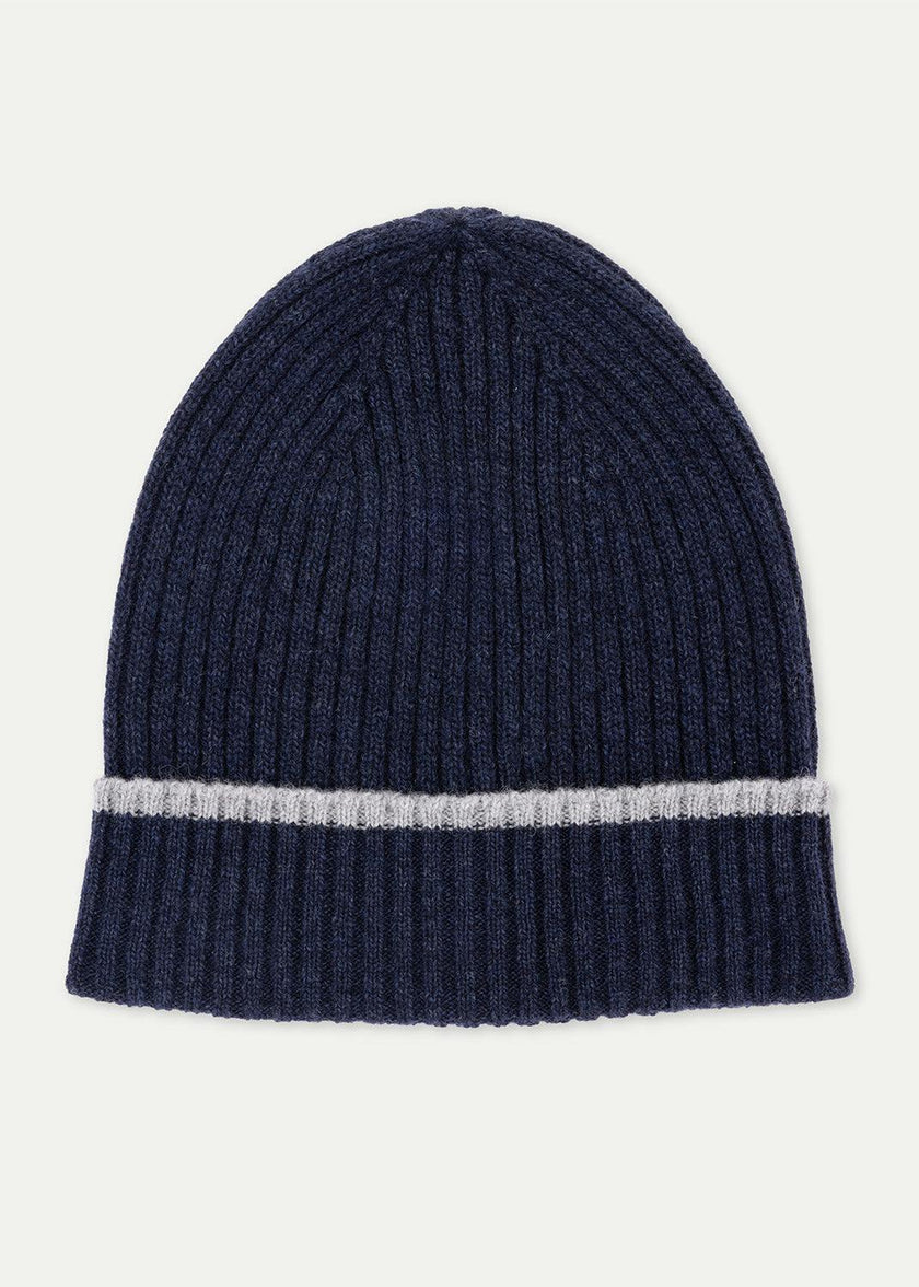 The Navy Merino Cashmere Beanie