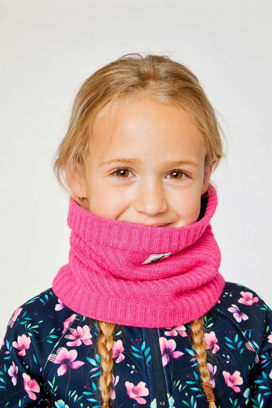 Winter Knit Neckwarmer Bright Pink