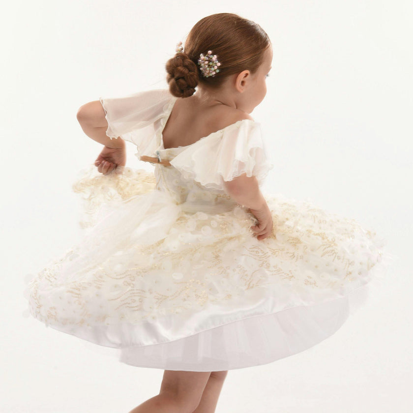 Cream Jolene Polka Dot Applique Dress