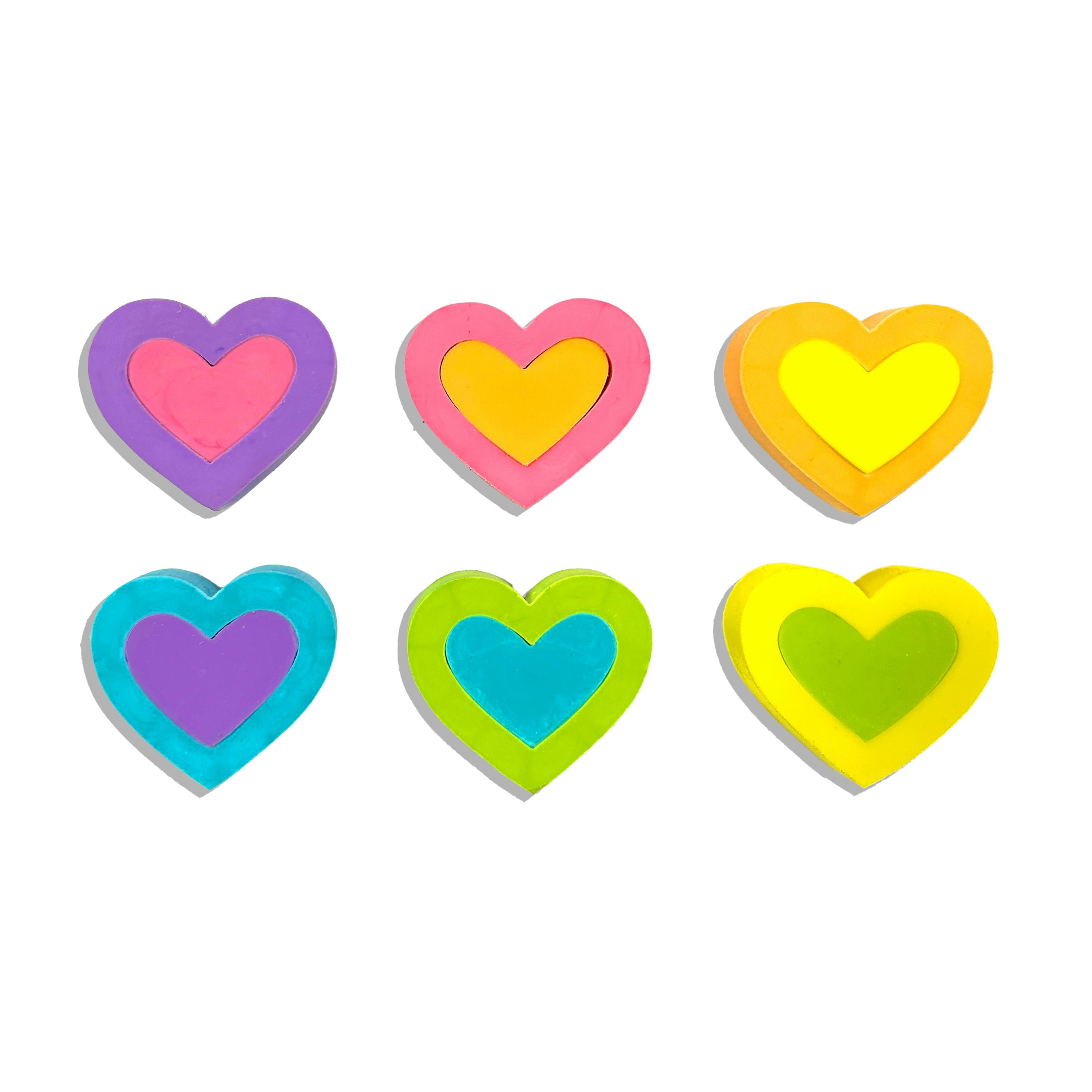 Hearts in Bloom Puzzle Erasers - Set of 6