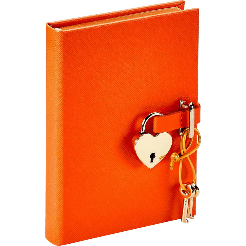 Heart Lock Leather Diary