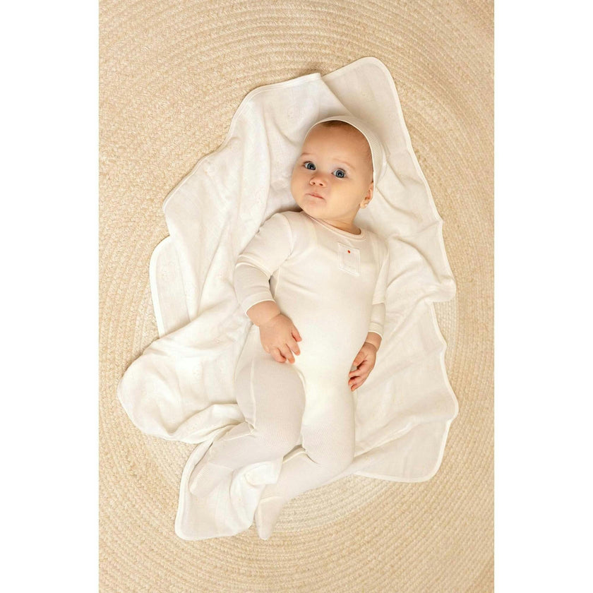 Teddy Patch Footie And Beanie, Girls