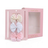 Multicolor Satin Bow Clip Set