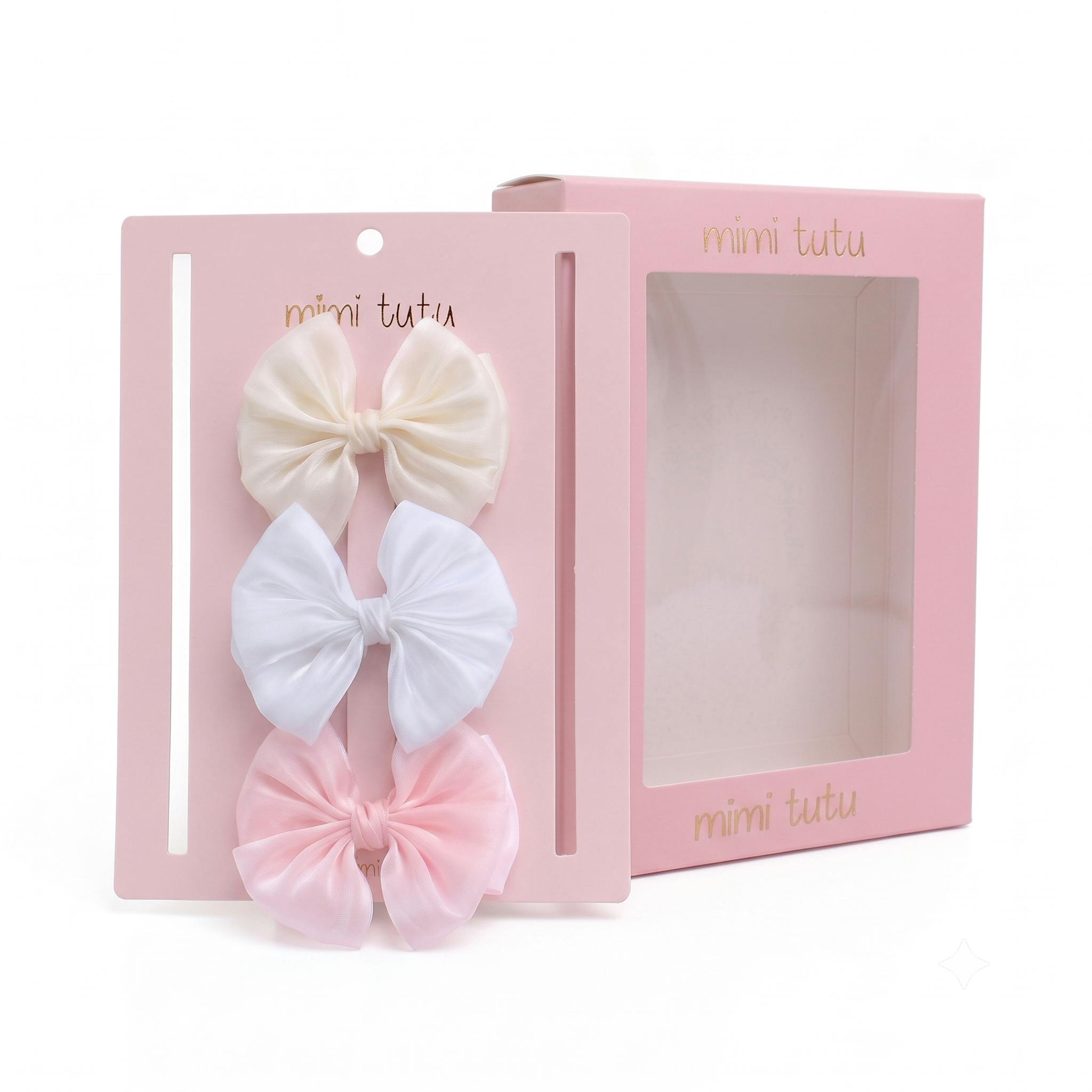 Multicolor Satin Bow Clip Set