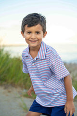 Stripe Print Performance Knit Polo