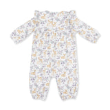 Floral Deer - Ruffle Sleeve Snap Romper