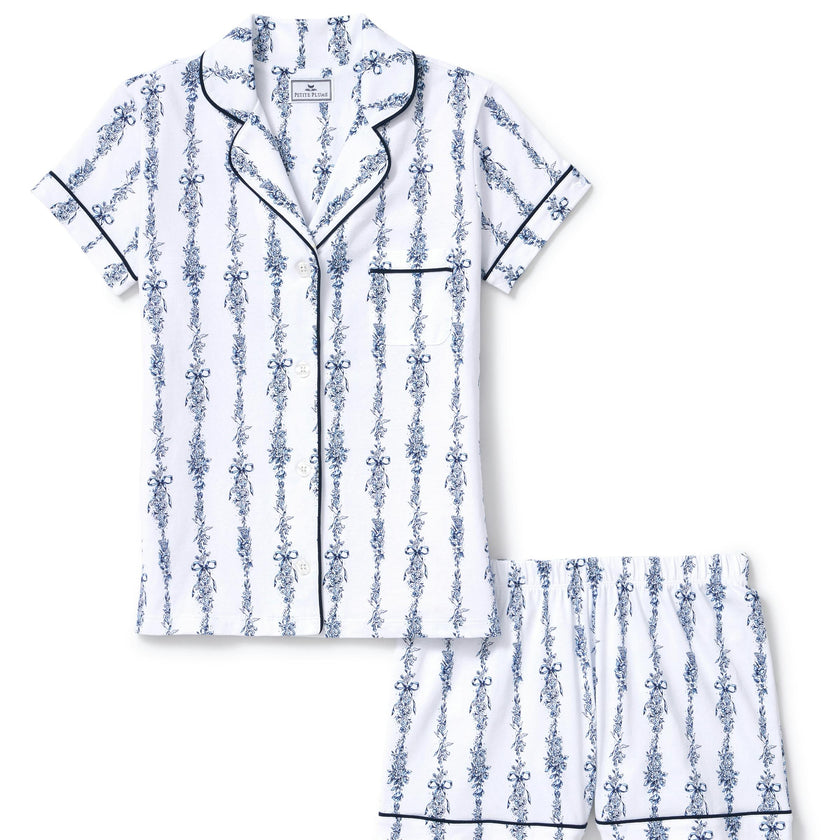 The Poppy Pima Short Set in Navy Mayfair Toile