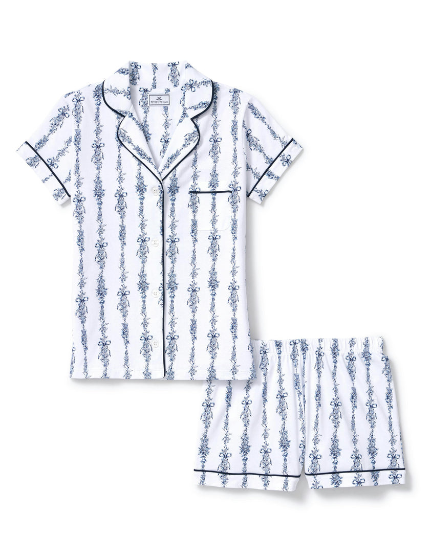 The Poppy Pima Short Set in Navy Mayfair Toile