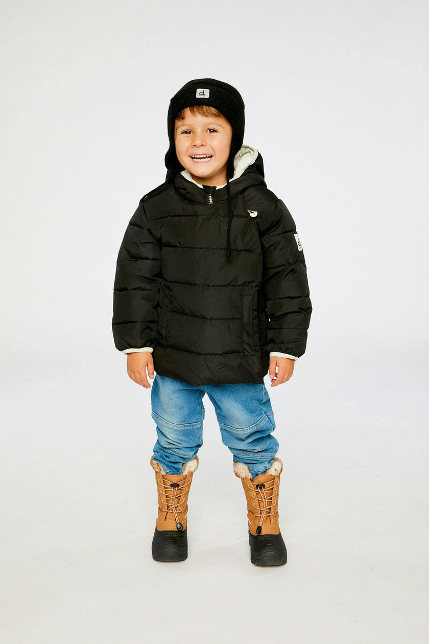 Winter Jacket Adapted For Car Seats Black