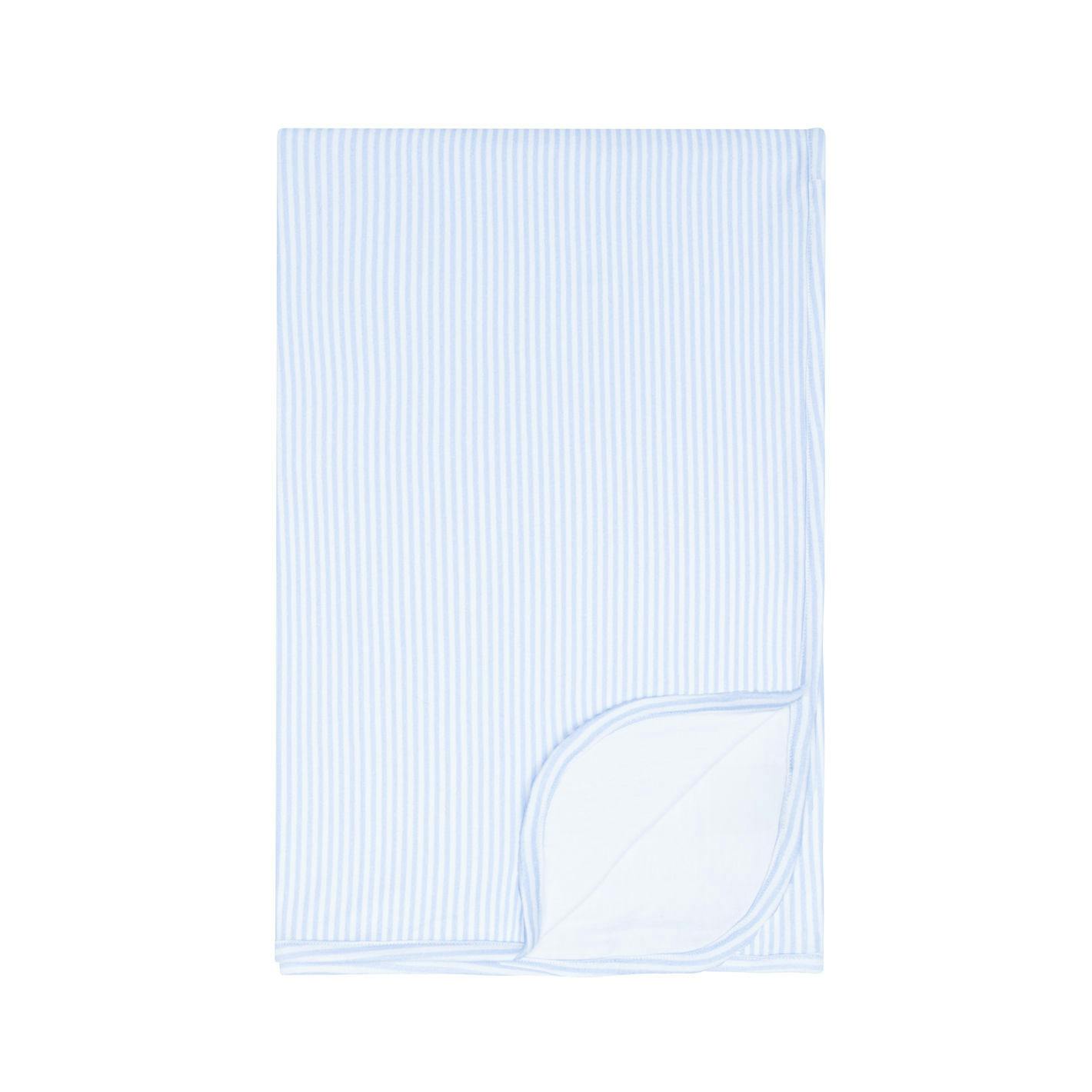 baby powder blue stripe blanket