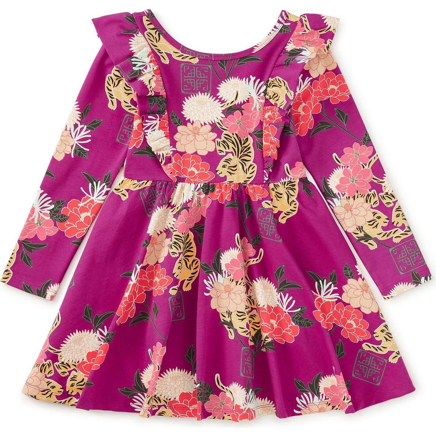Ruffle Shoulder Ballet Dress, Purple